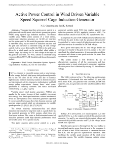 Active Power Control in Wind Driven Variable Speed Squirrel