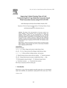 Improving Critical Clearing Time of Grid Connected Squirrel Cage