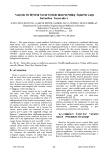 Analysis Of Hybrid Power System Incorporating Squirrel Cage