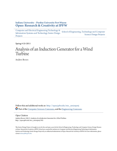 Analysis of an Induction Generator for a Wind Turbine
