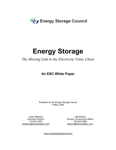 Energy Storage, The Missing Link in the Electricity Value Chain