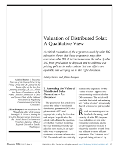 Valuation of Distributed Solar: A Qualitative View