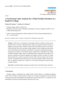 A Net-Present Value Analysis for a Wind Turbine Purchase at a