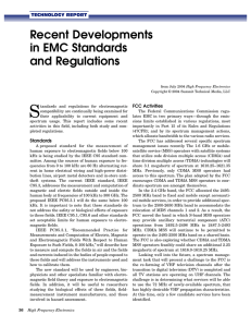 Recent Developments in EMC Standards and Regulations