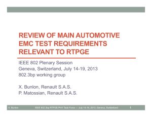 Review of main automotive EMC test requirements