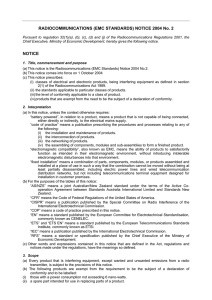 RADIOCOMMUNICATIONS (EMC STANDARDS) NOTICE 2004 No