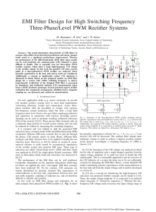 EMI Filter Design for High Switching Frequency Three