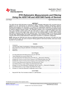 RTD Ratiometric Measurements and Filtering