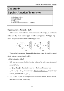 Chapter 9 Bipolar Junction Transistor