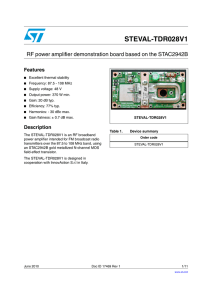 RF power amplifier demonstration board based on the STAC2942B