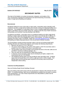 secondary suites - City of North Vancouver