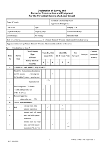 Declaration of Survey and Record of Construction and Equipment