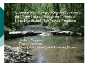 Volunteer Monitoring of Regional Streams in the Finger Lakes