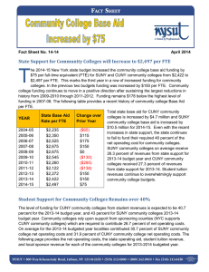 State Support for Community Colleges will Increase to $2,497 per