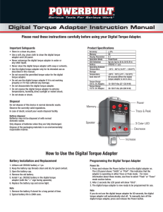 Digital Torque Adapter Instruction Manual
