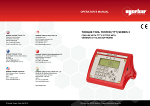 operator`s manual torque tool tester