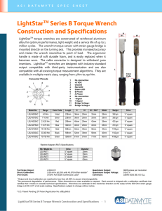 LightStarTM Series B Torque Wrench Construction and Specifications