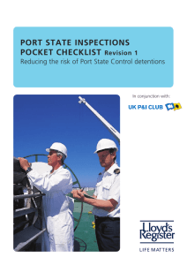 PORT STATE INSPECTIONS POCKET CHECKLIST Revision 1