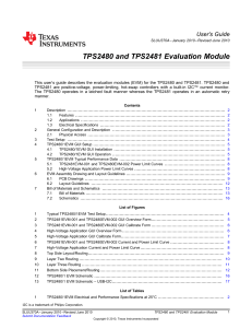 TPS2480 and TPS2481 Evaluation Module User`s Guide (Rev. A)