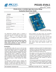 PI5101-EVAL1 3.3V/60A High Side Active ORing Evaluation Board