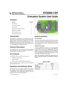 EV2200-13H Evaluation System User`s Guide