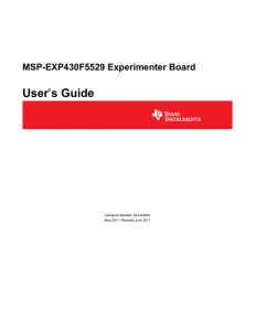 MSP-EXP430F5529 Experimenter Board User`s Guide (Rev. A)