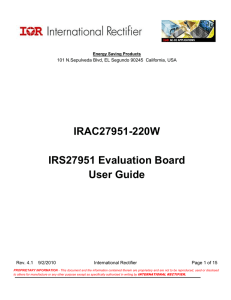 IRAC27951-220W IRS27951 Evaluation Board User Guide