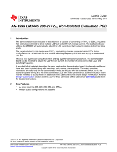 AN-1995 LM3445 208-277V AC Non-Isolated Evaluation PCB (Rev. B)