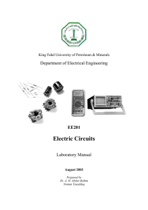 Electric Circuits - King Fahd University of Petroleum and Minerals