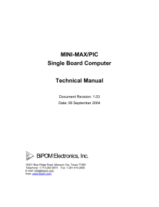 MINI-MAX/PIC Technical Manual