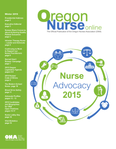 Nurse Advocacy 2015 - Oregon Nurses Association