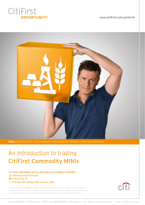 CitiFirst Commodity MINIs Trading Guide
