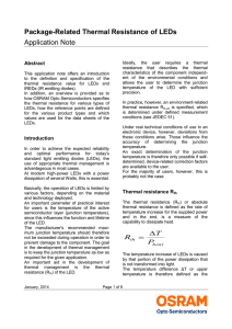 Package-Related Thermal Resistance of LEDs Application Note