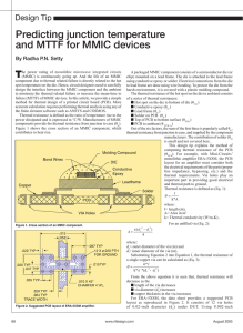 Predicting junction temperature and MTTF for MMIC devices