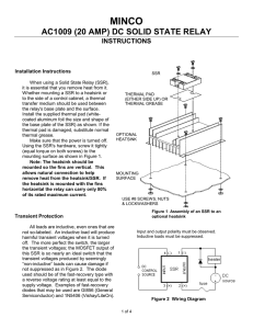 AC1009 (20 AMP) DC Solid State Relay Instructions