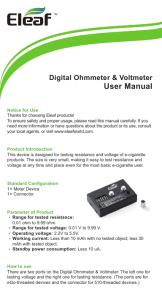 User Manual Ohms Meter Eleaf