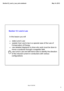 Section 12: Lenz`s Law