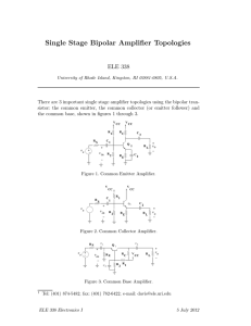 Single-Stage Biploar Amplifier Topologies