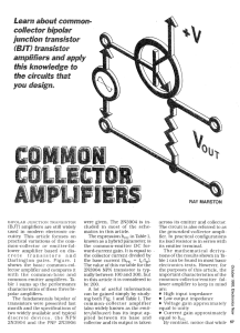 Common Collector Amplifiers