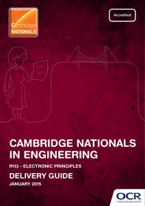 OCR Cambridge Nationals in Engineering Unit R113 Electronic