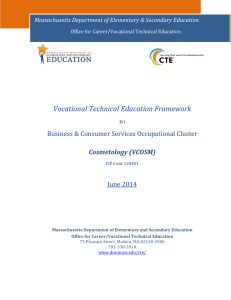 VTE Framework: Cosmetology - Massachusetts Department of