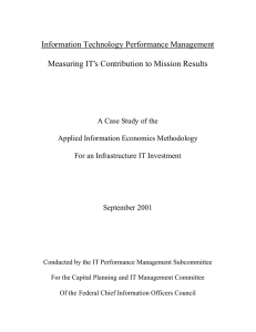 Information Technology Performance Management Measuring IT`s