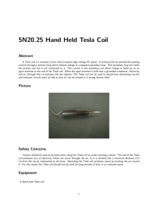 5N20.25 Hand Held Tesla Coil