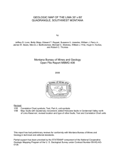 GEOLOGIC MAP OF THE LIMA 30` x 60` QUADRANGLE