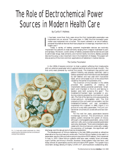 The Role of Electrochemical Power Sources in Modern Health Care