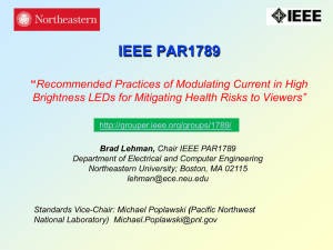 Summary of Scope IEEE PAR1789 Recommended Practices of
