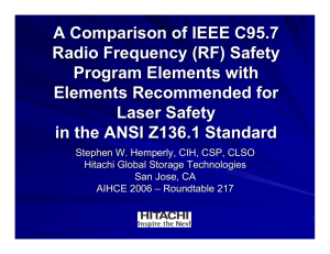 A Comparison of IEEE C95.7 Radio Frequency (RF) Safety Program