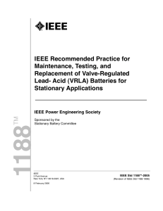 IEEE Recommended Practice for Maintenance, Testing