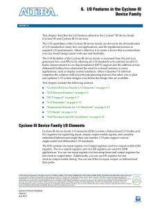 Cyclone III Device I/O Features