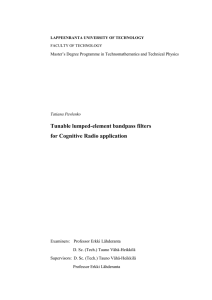 Tunable lumped-element bandpass filters for Cognitive Radio